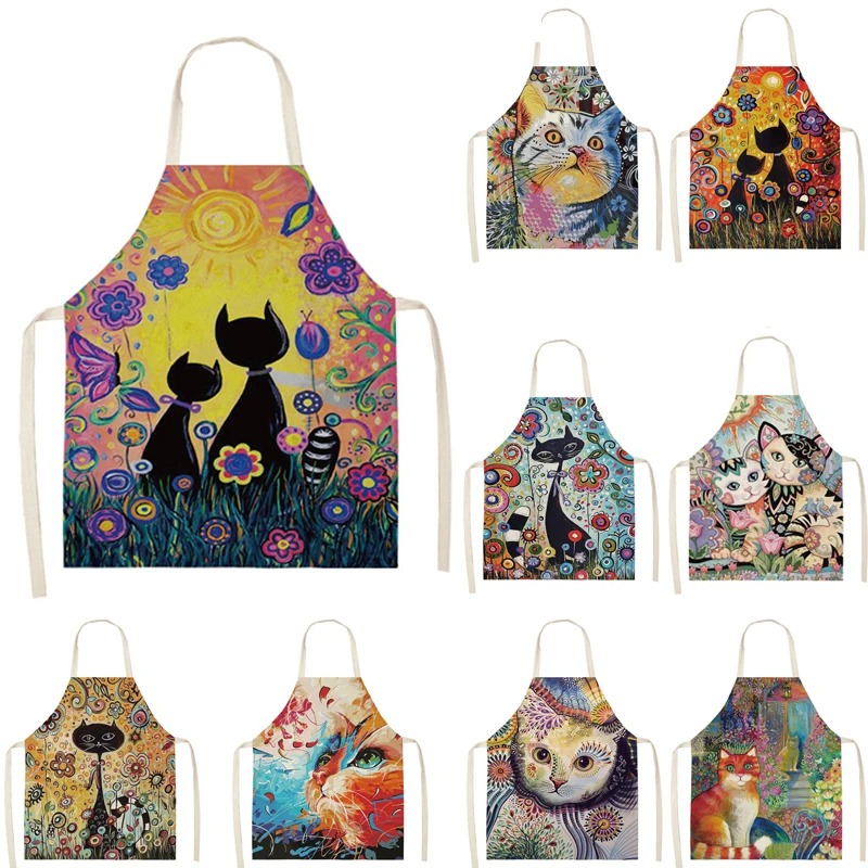 Men Accessories Shop - Retro Lustige Katze Cartoon Kochschürze Küche