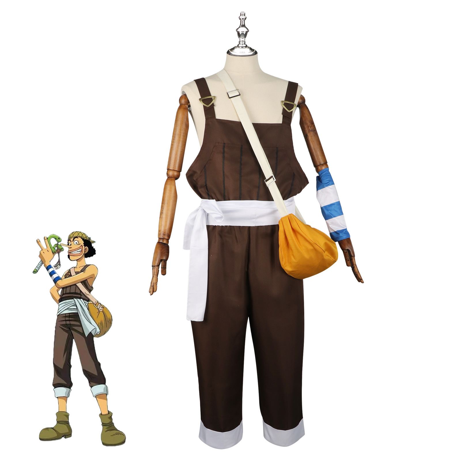 Men'S Accessories With Suits - Anime UUsopp Cosplay Kostüm Brauner Overall