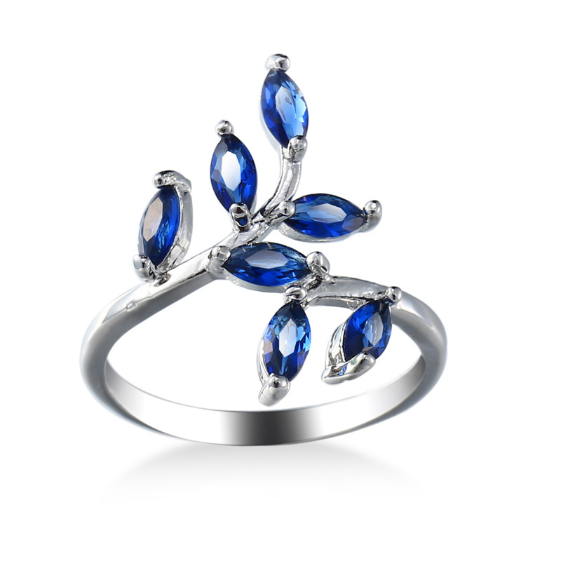 Men Accessories Elegant - Hübsche blaue Blätter Design Ringe mit