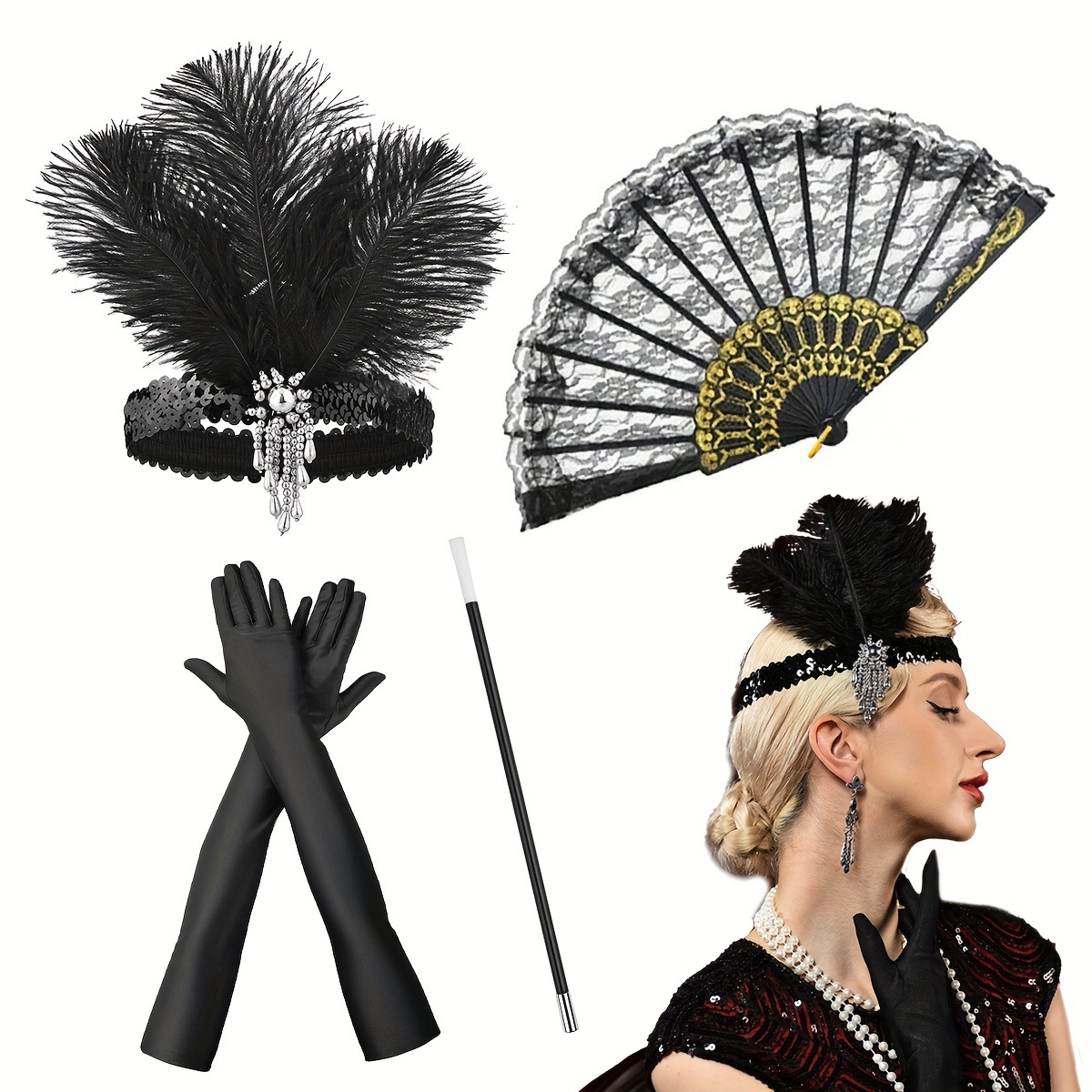 Men'S Accessories In The 1920S - Kinder- und Herren-Retro-Outfit-Set im 1920er-Jahre-Stil mit