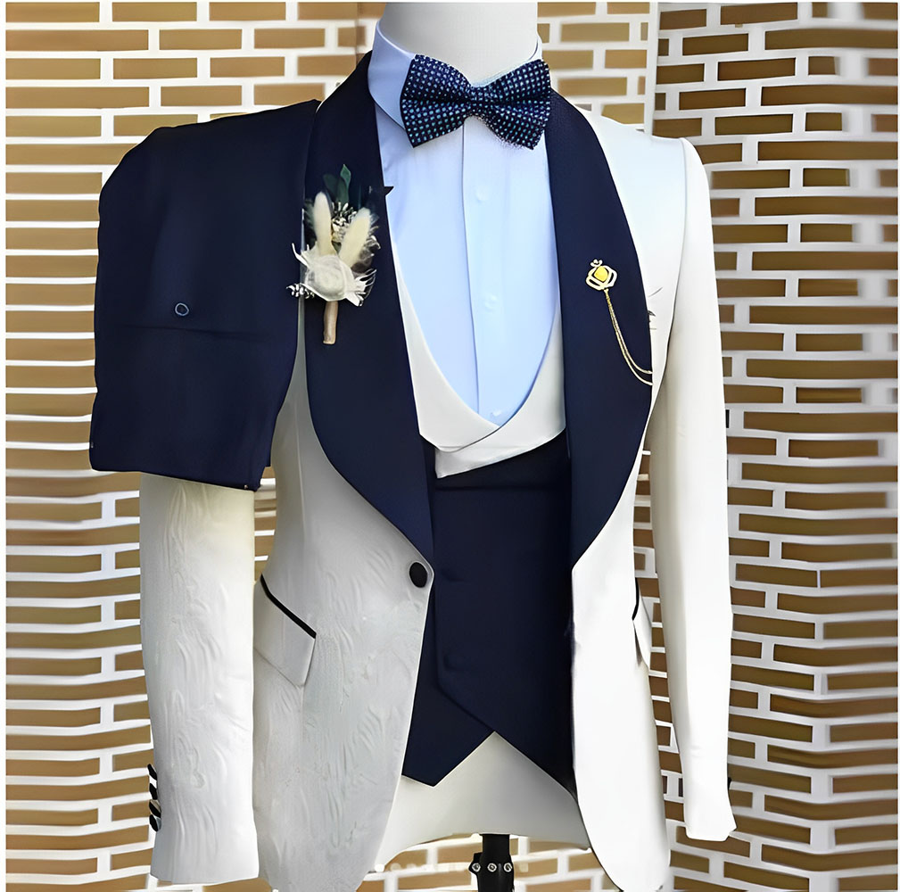 Men Accessories Elegant - Elegante weiße Jacquard-Anzüge für Herren, für