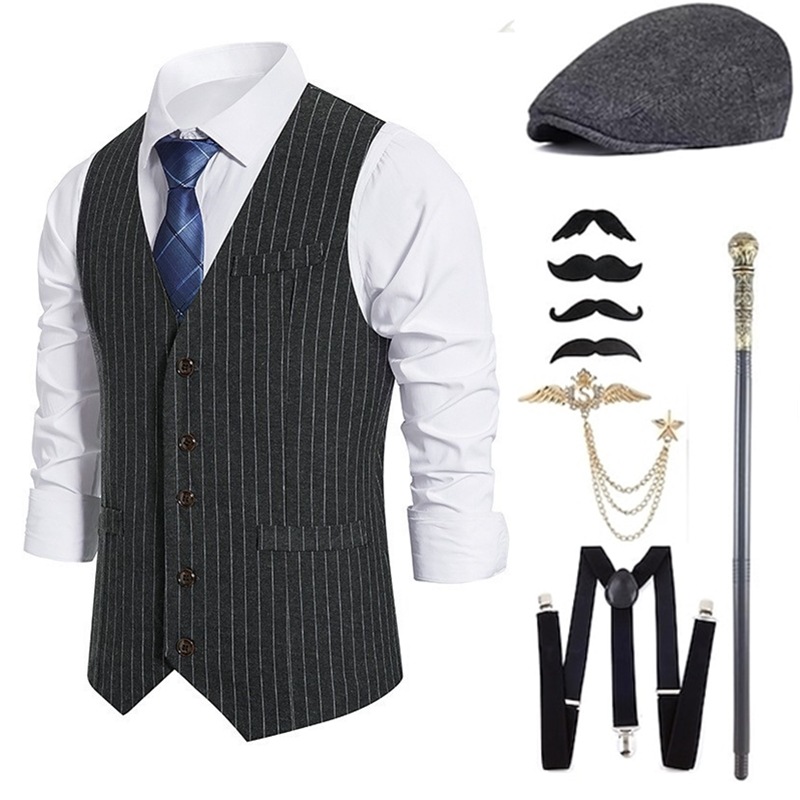 Men'S Accessories In The 1920S - Herren-Gangster-Kostüm und Zubehör-Set, Steampunk-Weste, Peaky Blinders-Weste,