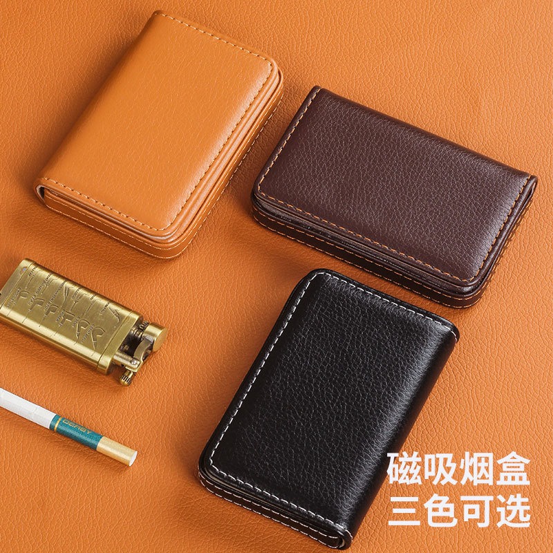Men Accessories Usa - Tragbares Etui für 8-mm-Zigaretten aus PU-Leder