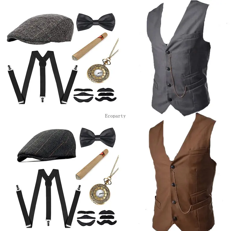 Men'S Accessories In The 1920S - Herren-Gangster-Kostüm und Zubehör-Set, Steampunk-Weste, Peaky Blinders-Weste,