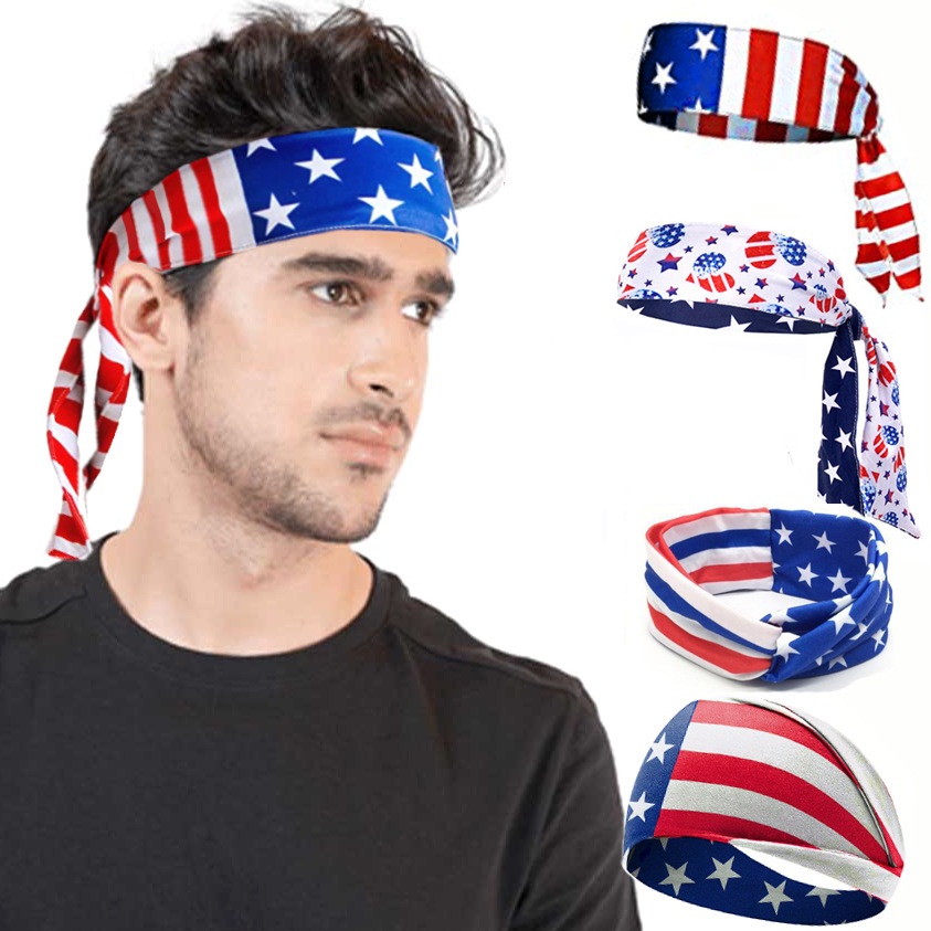 Men'S Yoga Accessories - USA-Flagge Unabhängigkeitstag Haarband für Männer und