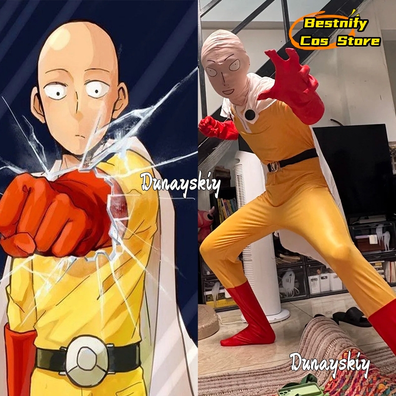 Men'S Suit Accessories - Saitama MAN Cosplay Jumpsuit Kostüm {Bestnify